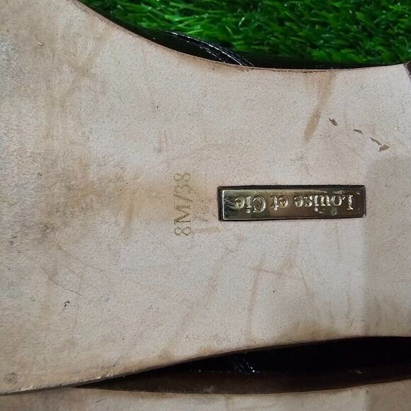 Louise et Cie Shoes Women’s 8M/38 Black Patent Leather Oxford Wooden Heel Point - Picture 10 of 10